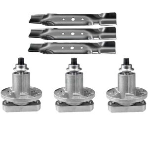 Set of 3 Mower Blade Spindle Kit 48" Deck Cut John Deere L120 L130 GY20785