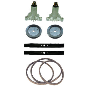 Husqvarna Craftsman Poulan Pro 42" Deck Belt Spindle Pulley Mulching Blades Kit