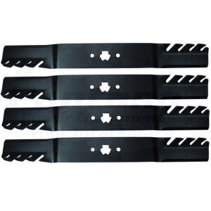 Set of 4 Toothed Mower Blades 21 3/16" 6 Pt Cub Cadet 942-04126 MTD 742-0616