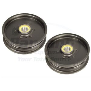 Set of 2 Heavy-Duty Flat Idler Pulleys Replaces John Deere AM106627 AM121602