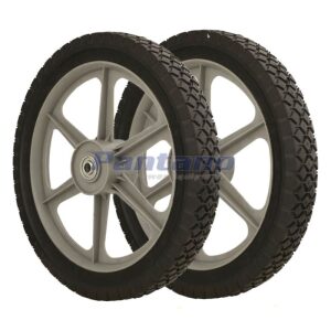 Set of 2 Universal 14" X 1.75" 1/2" Bearing Diamond Tread Wheel