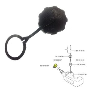 Husqvarna OEM Fuel Cap fits 125BT 140B 145BT 155BT 165BT 531003399 510482078