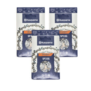 Set of 3 Husqvarna OEM 16" Chainsaw Chain SP33 66DL .325 .050 581643666